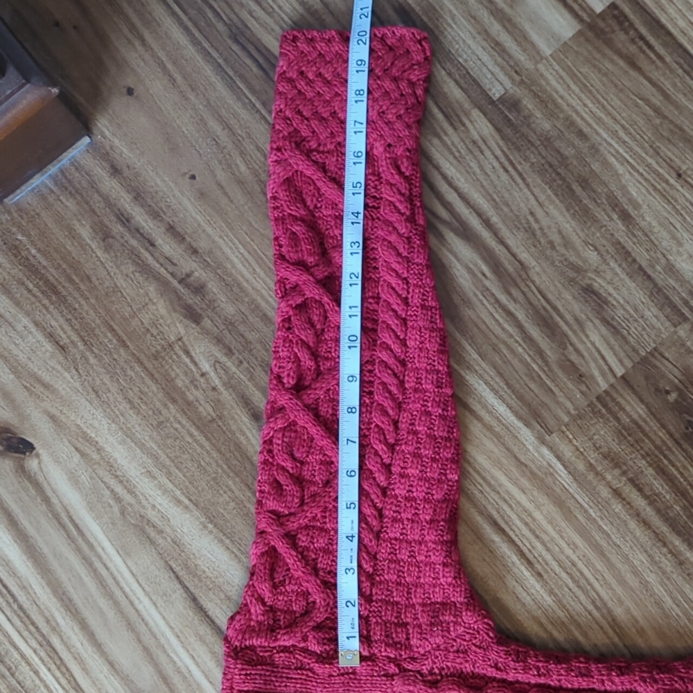 Aran Crafts Red Cable Knit Cardigan - Picture 9 of 10